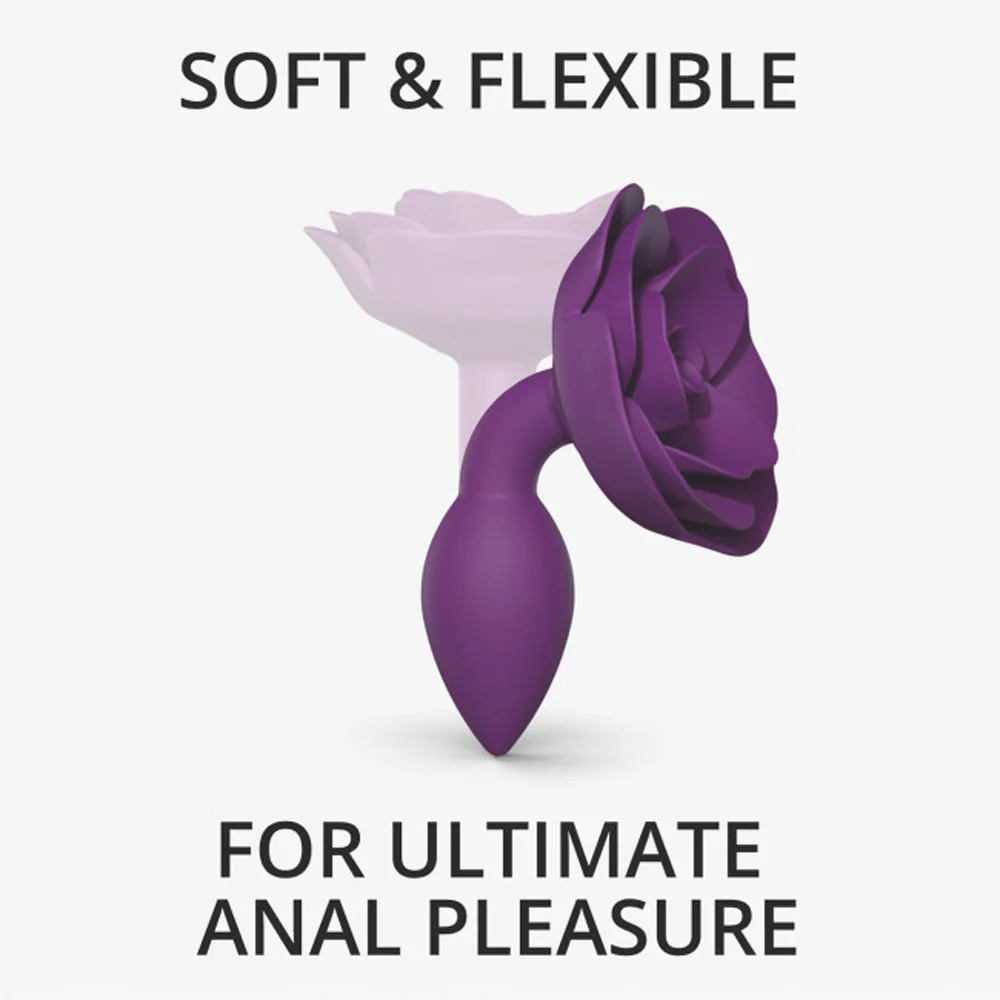 Love to Love Open Roses Silicone Anal Plug Purple Rain Small - Image 9