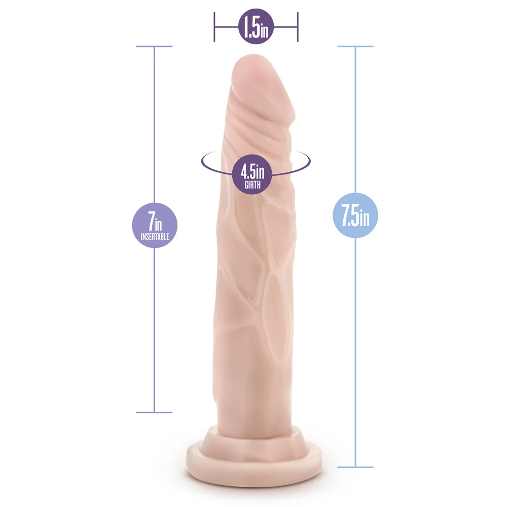 Dr. Skin Silicone Dr. Carter Realistic 7 in. Posable Dildo Beige - Image 10