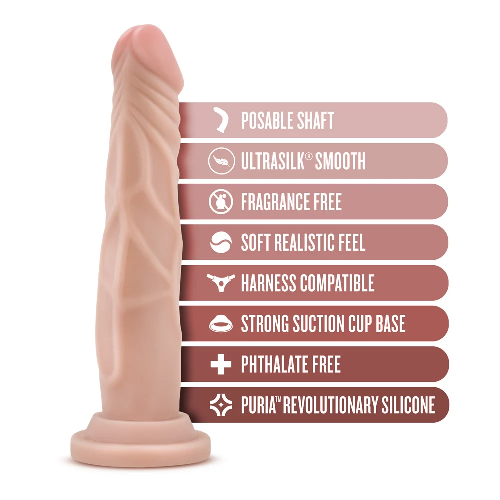 Dr. Skin Silicone Dr. Carter Realistic 7 in. Posable Dildo Beige - Image 11