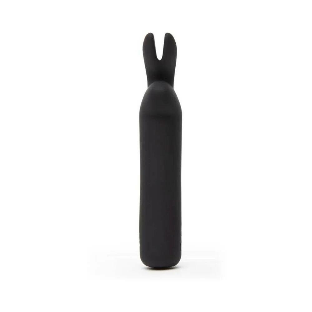 Happy Rabbit Rechargeable Silicone Bullet Vibrator With Ears Black - Image 7