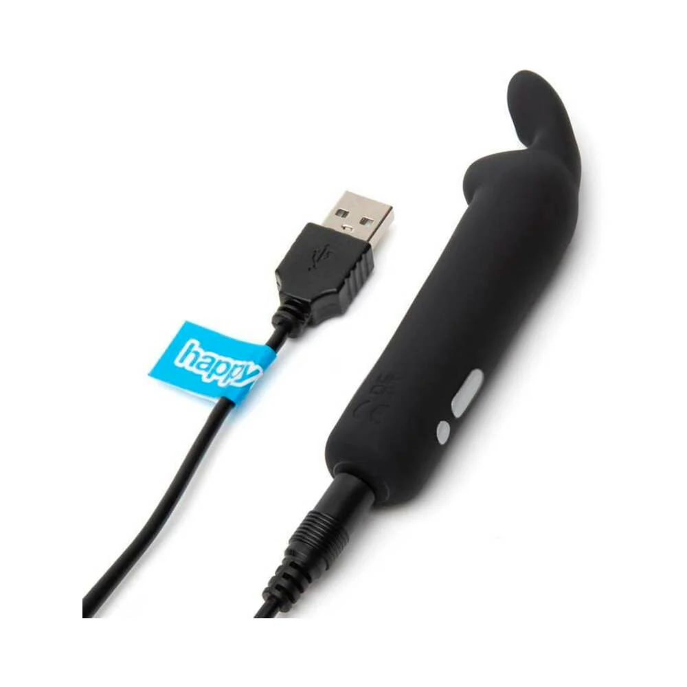 Happy Rabbit Rechargeable Silicone Bullet Vibrator With Ears Black - Image 8