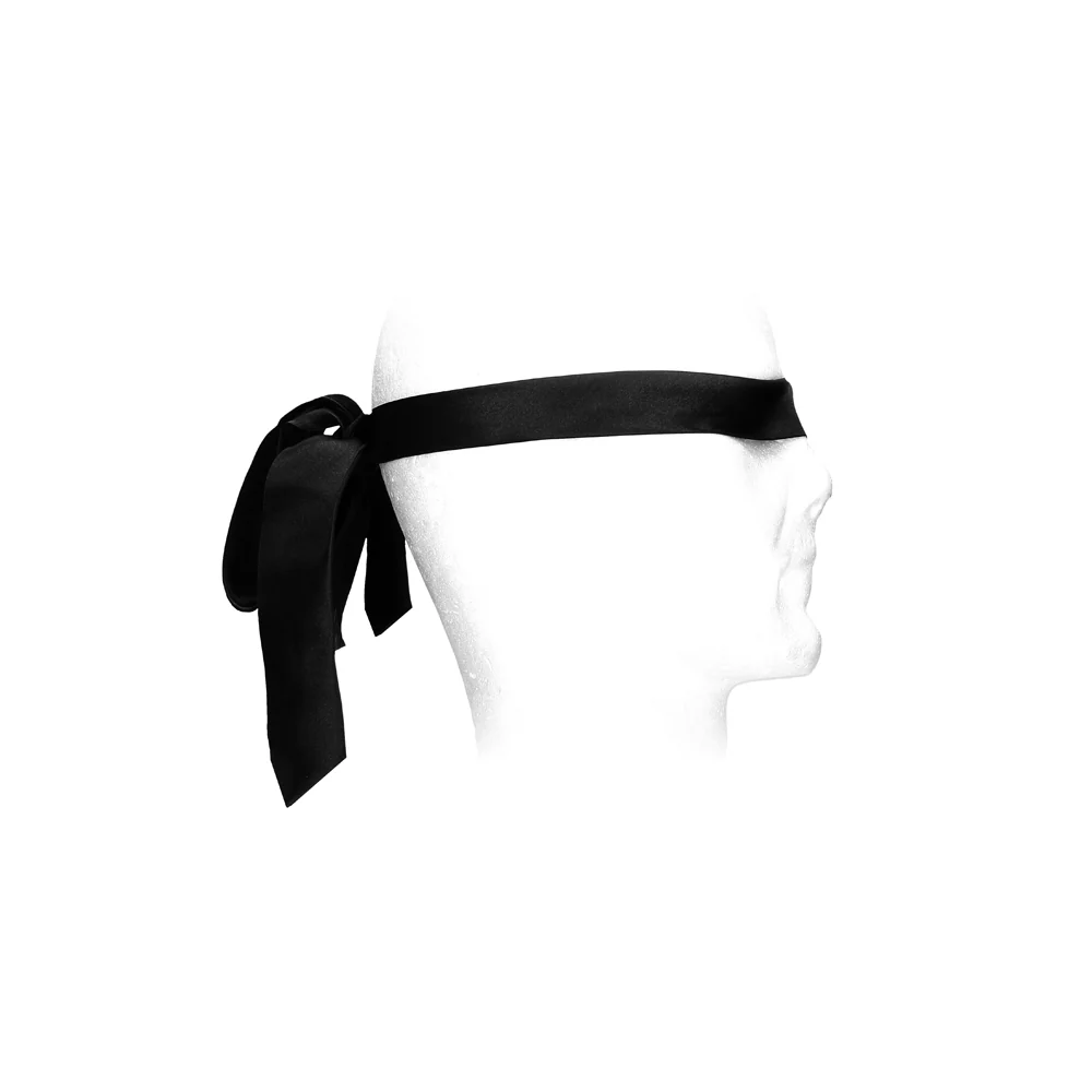 Ouch! Black & White Satin Bondage Tie Black - Image 12