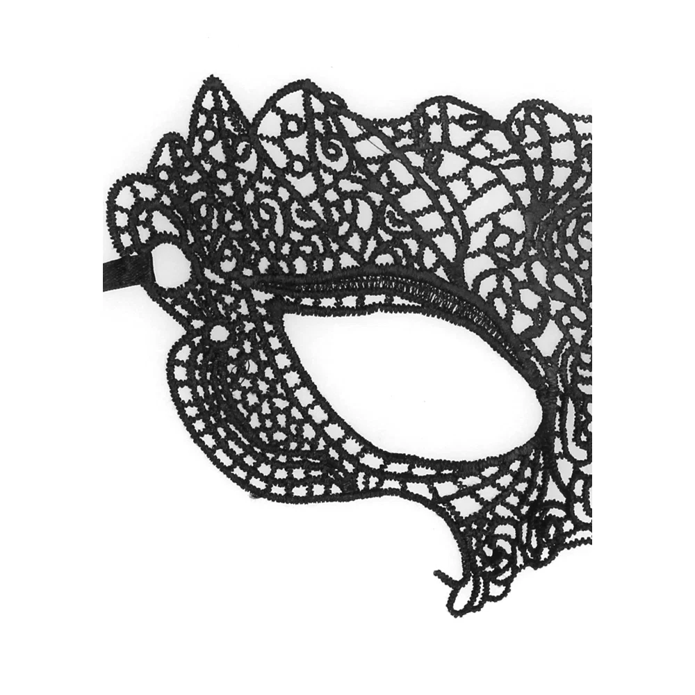 Ouch! Black & White Princess Lace Eye Mask Black - Image 8