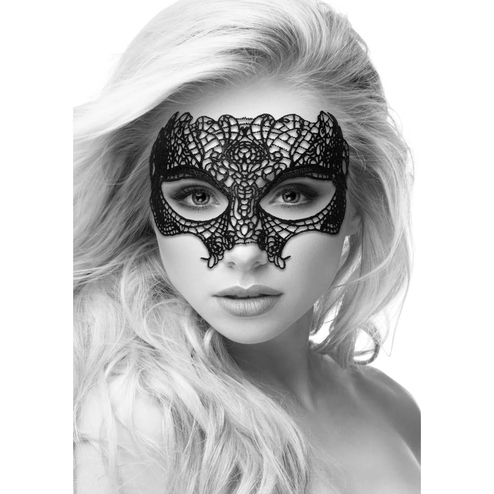 Ouch! Black & White Princess Lace Eye Mask Black - Image 10