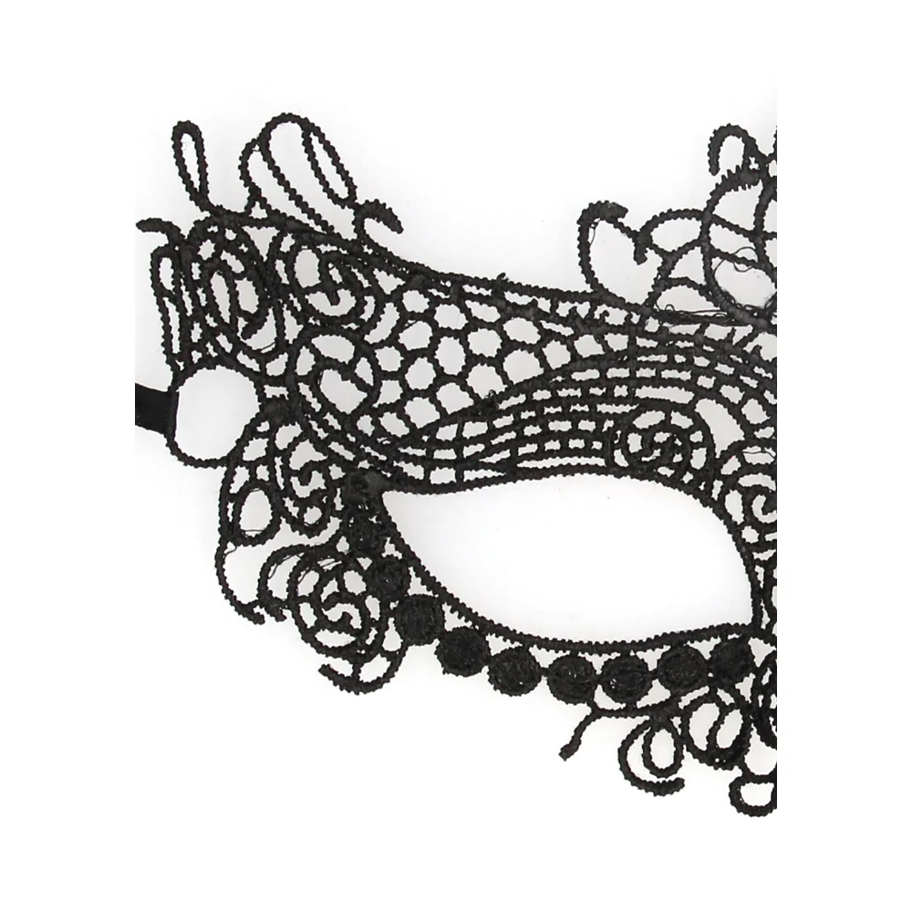 Ouch! Black & White Queen Lace Eye Mask Black - Image 8