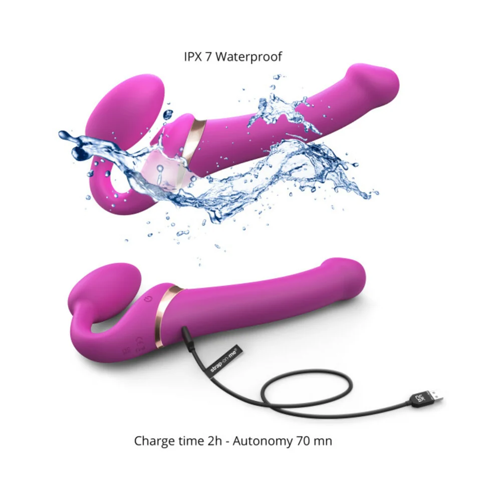 Strap-On-Me Multi Orgasm Bendable Strapless Strap-On Fuchsia Large - Image 12