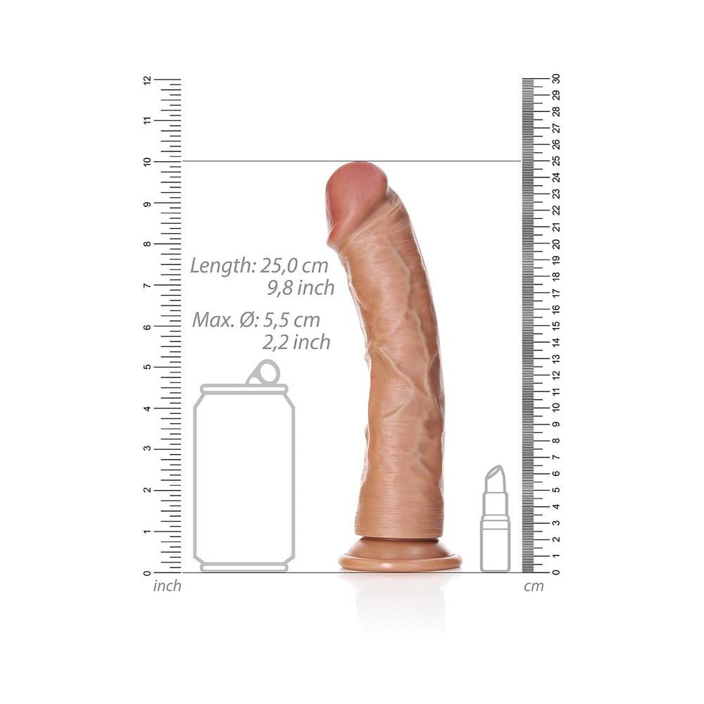 RealRock Realistic 9 in. Curved Dildo With Suction Cup Tan - Image 11