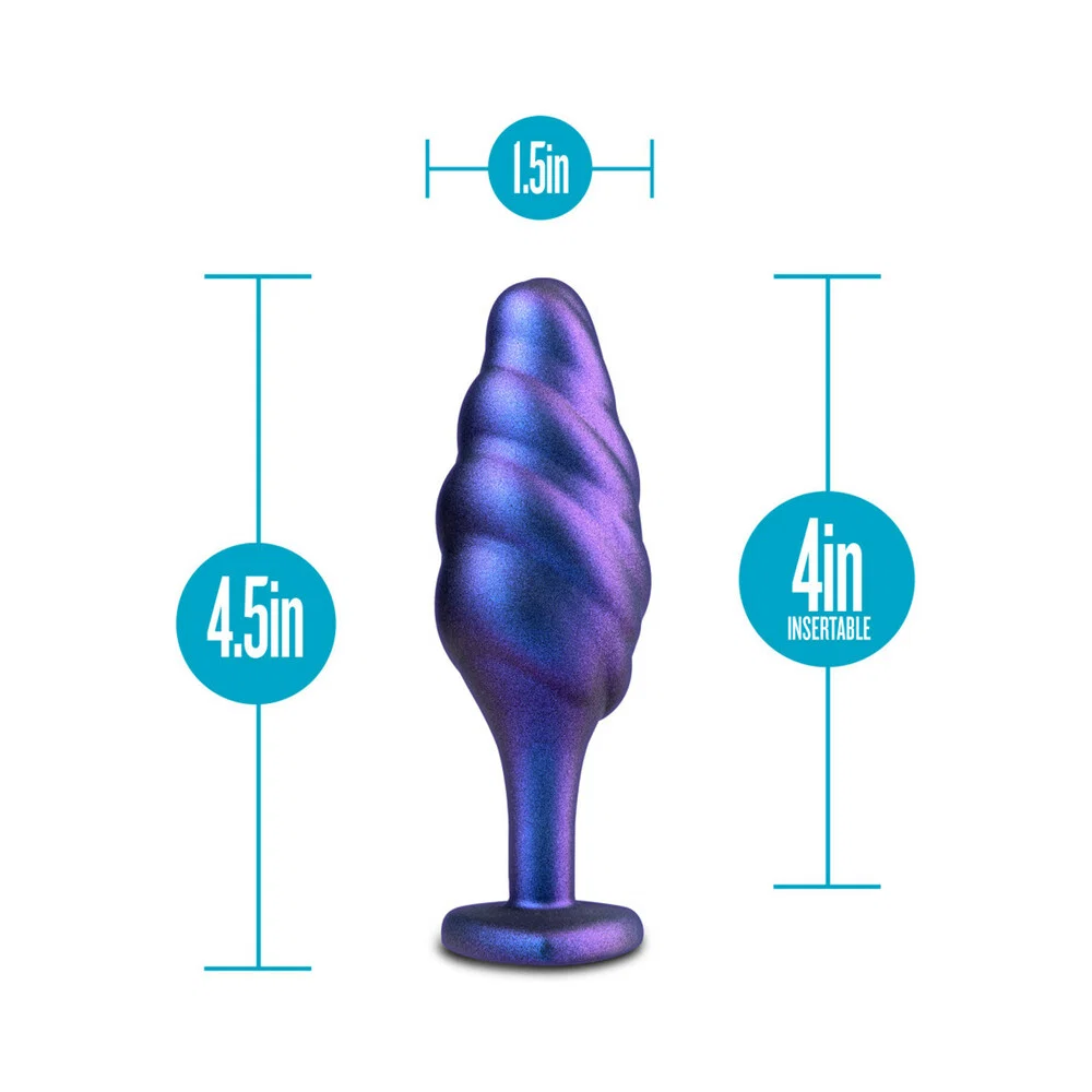 Anal Adventures Matrix Silicone Bumped Bling Plug Sapphire - Image 7