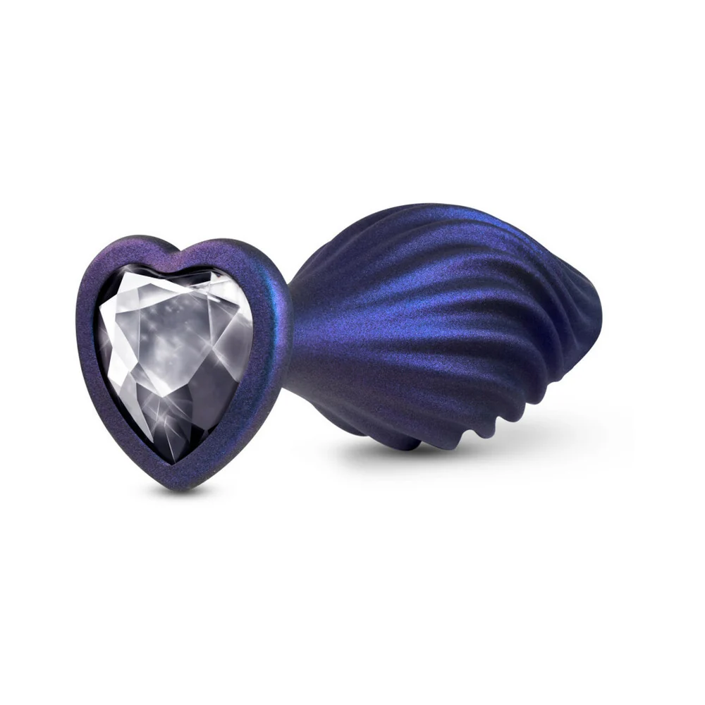 Anal Adventures Matrix Silicone Swirling Bling Plug Sapphire - Image 9