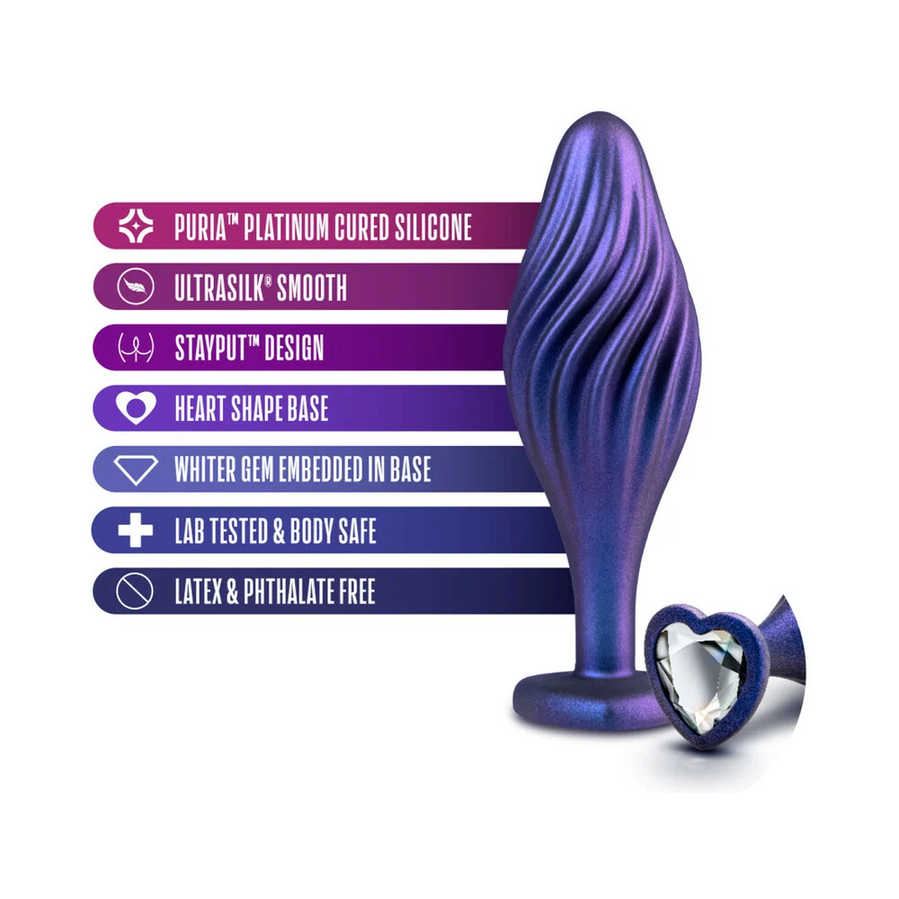 Anal Adventures Matrix Silicone Swirling Bling Plug Sapphire - Image 10