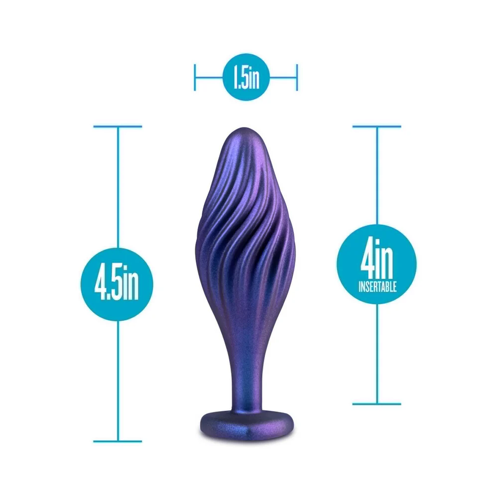 Anal Adventures Matrix Silicone Swirling Bling Plug Sapphire - Image 11