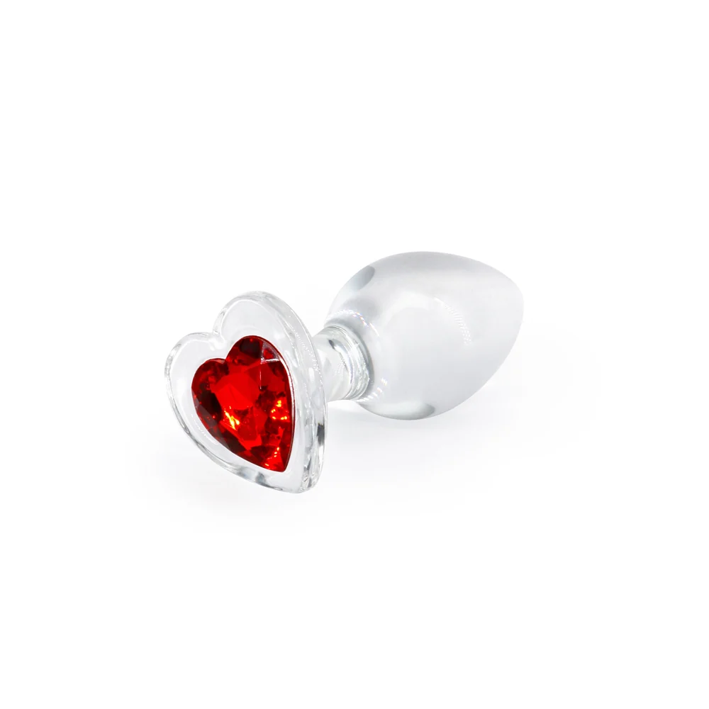 Crystal Desires Red Heart Gem Glass Plug Medium - Image 5
