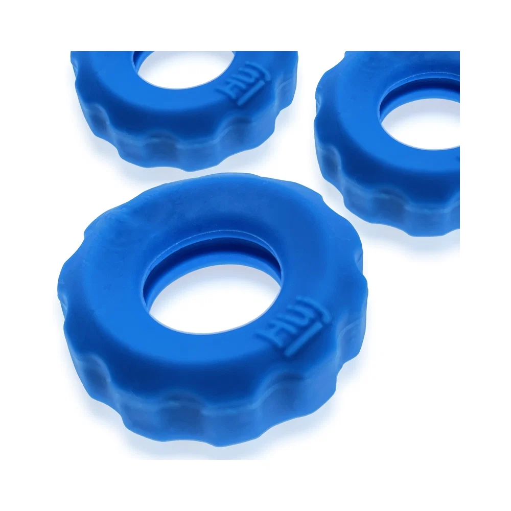 Hunkyjunk SuperHuj 3-Pack Cockrings Teal Ice - Image 5