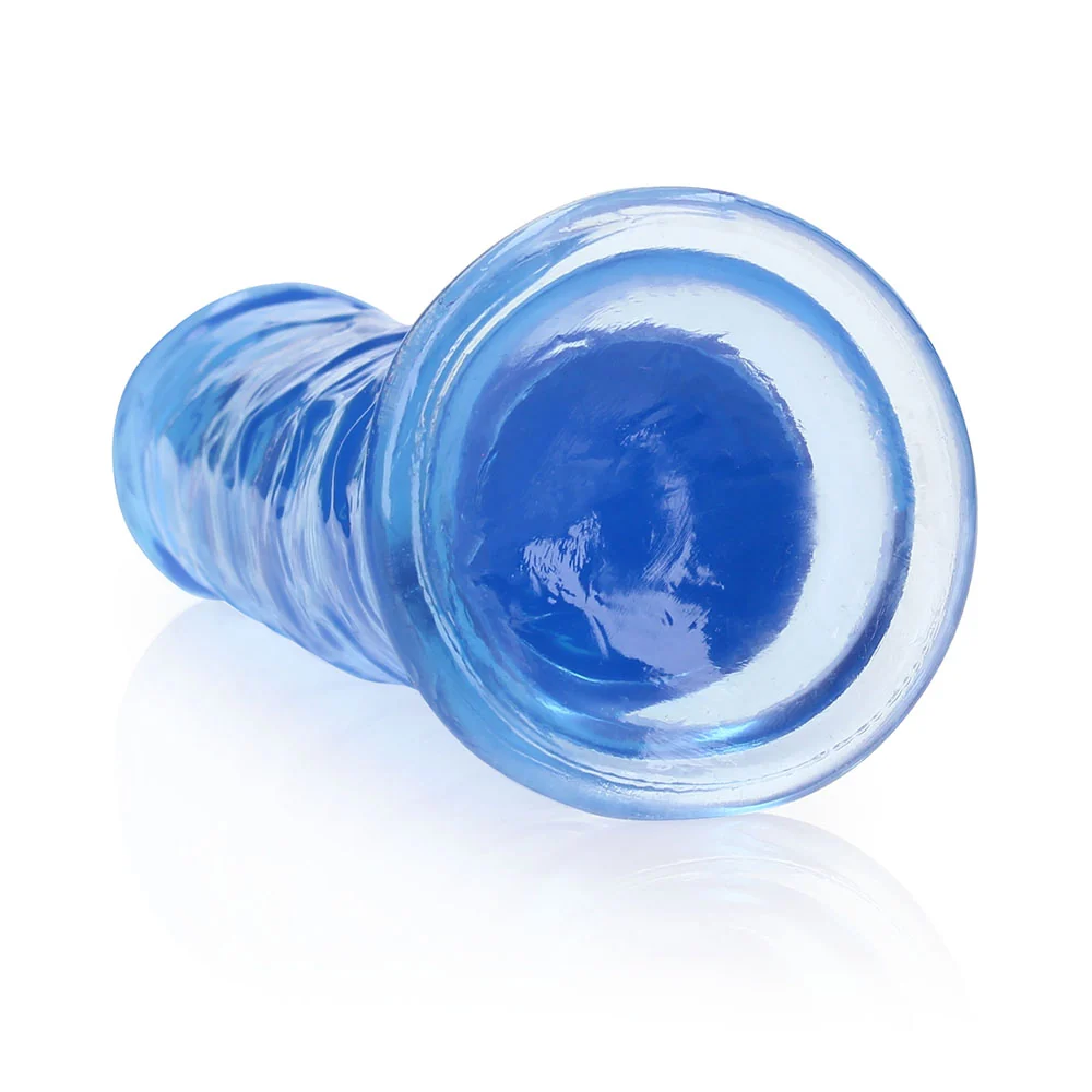 RealRock Crystal Clear Straight 8 in. Dildo Without Balls Blue - Image 11