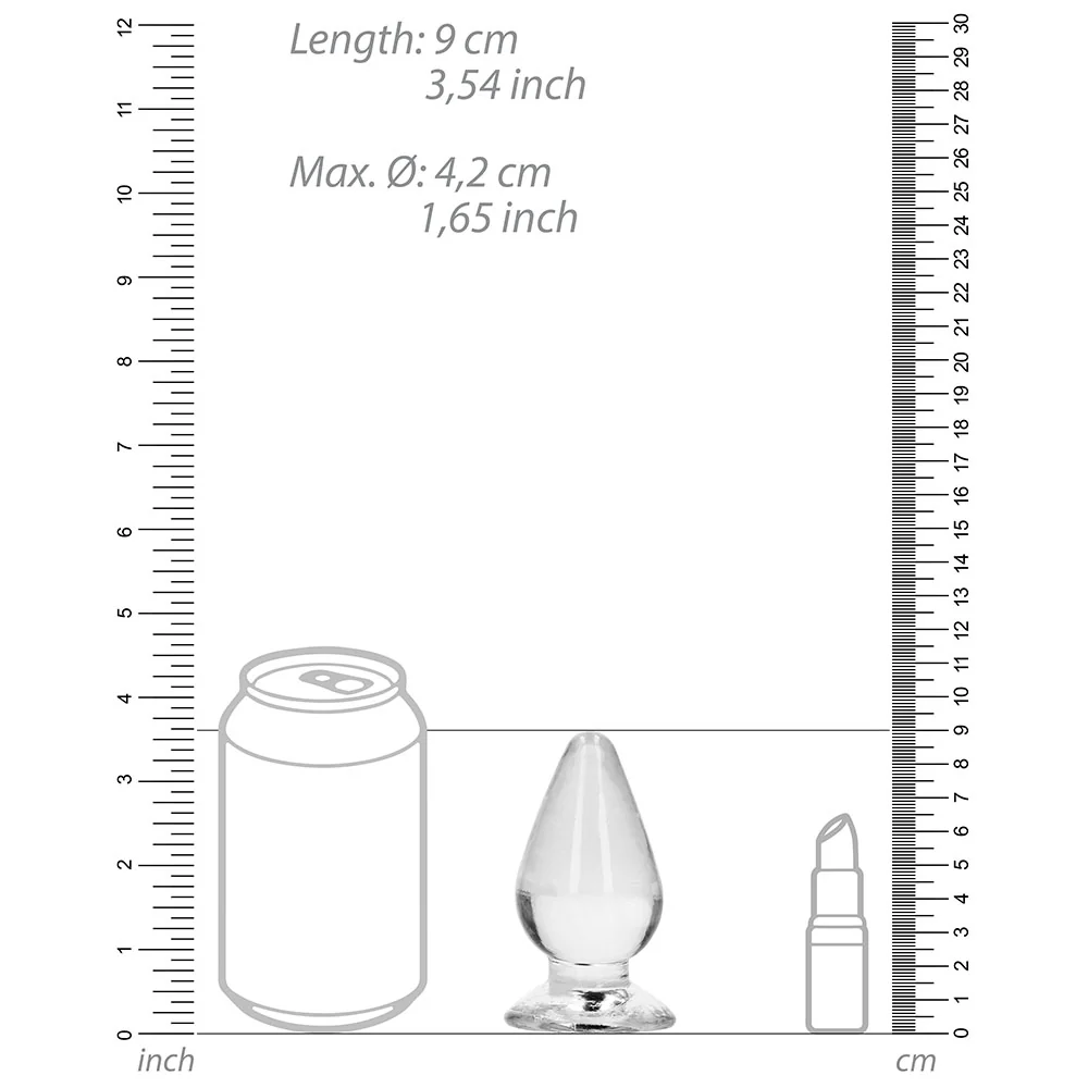 RealRock Crystal Clear 3.5 in. Anal Plug Clear - Image 9