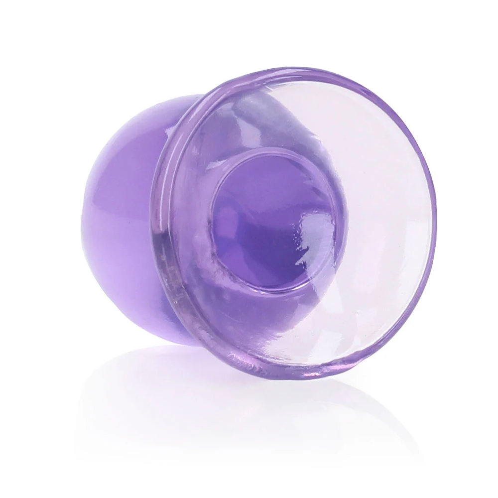 RealRock Crystal Clear 3.5 in. Anal Plug Purple - Image 7