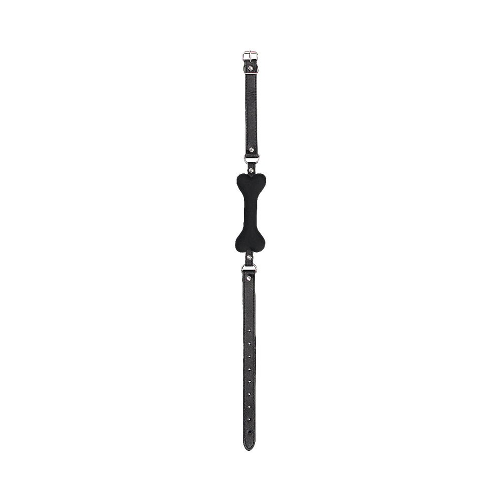 Ouch! Puppy Play Silicone Bone Gag Black - Image 7