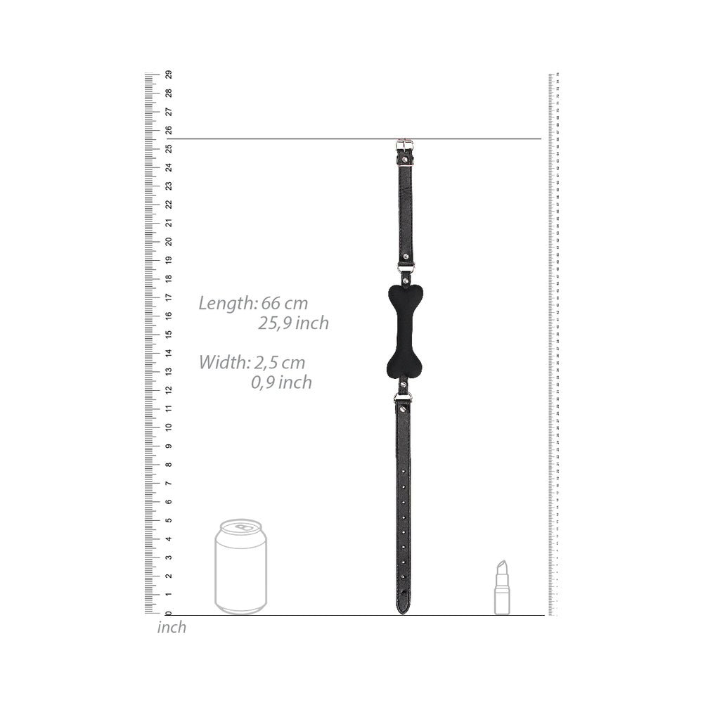 Ouch! Puppy Play Silicone Bone Gag Black - Image 8