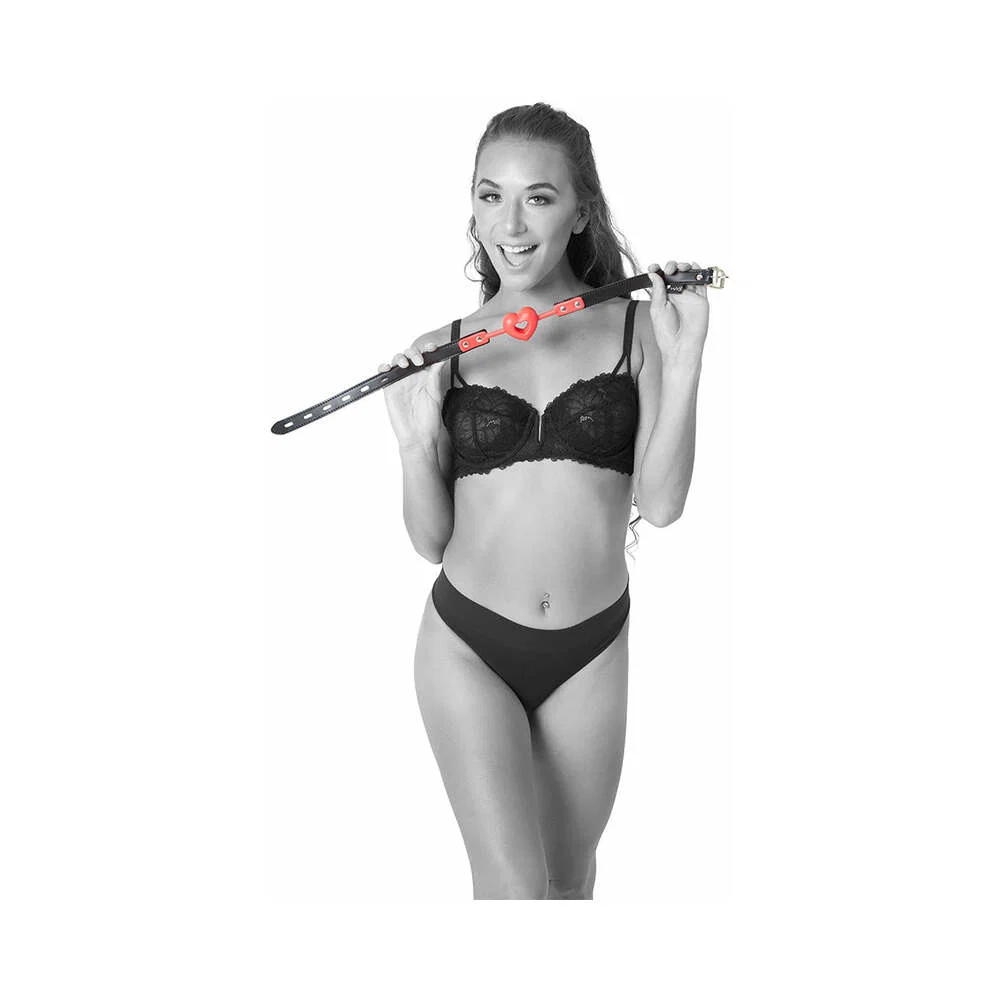 Sportsheets Sex & Mischief Amor Breathable Heart-Shaped Silicone Ball Gag Red - Image 8