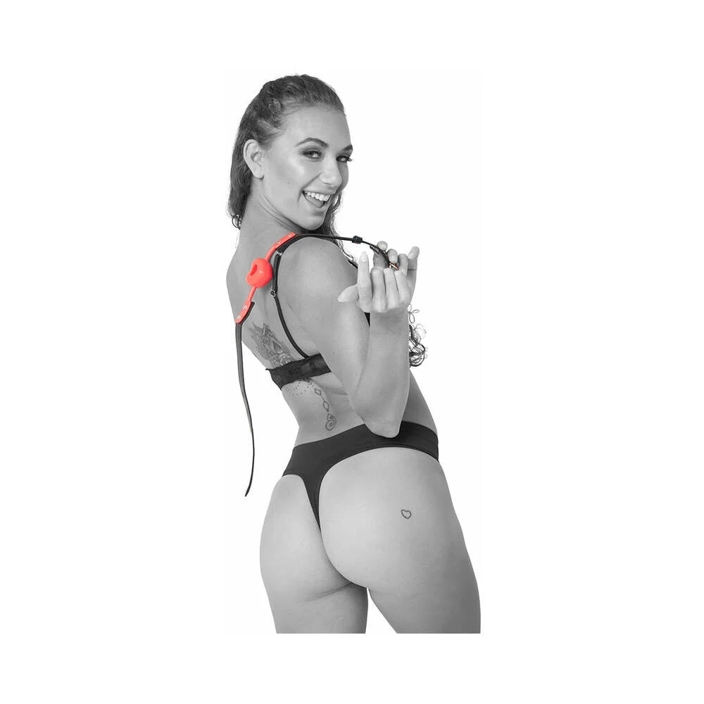 Sportsheets Sex & Mischief Amor Breathable Heart-Shaped Silicone Ball Gag Red - Image 9