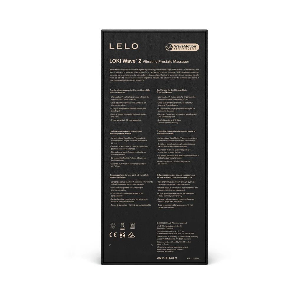 LELO LOKI Wave 2 Rechargeable Silicone Dual Stimulation Prostate Vibrator Black - Image 5