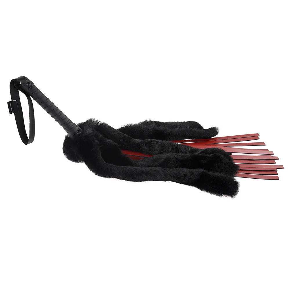 Sportsheets Saffron Faux Fur Flogger with Faux Leather Strands - Image 5