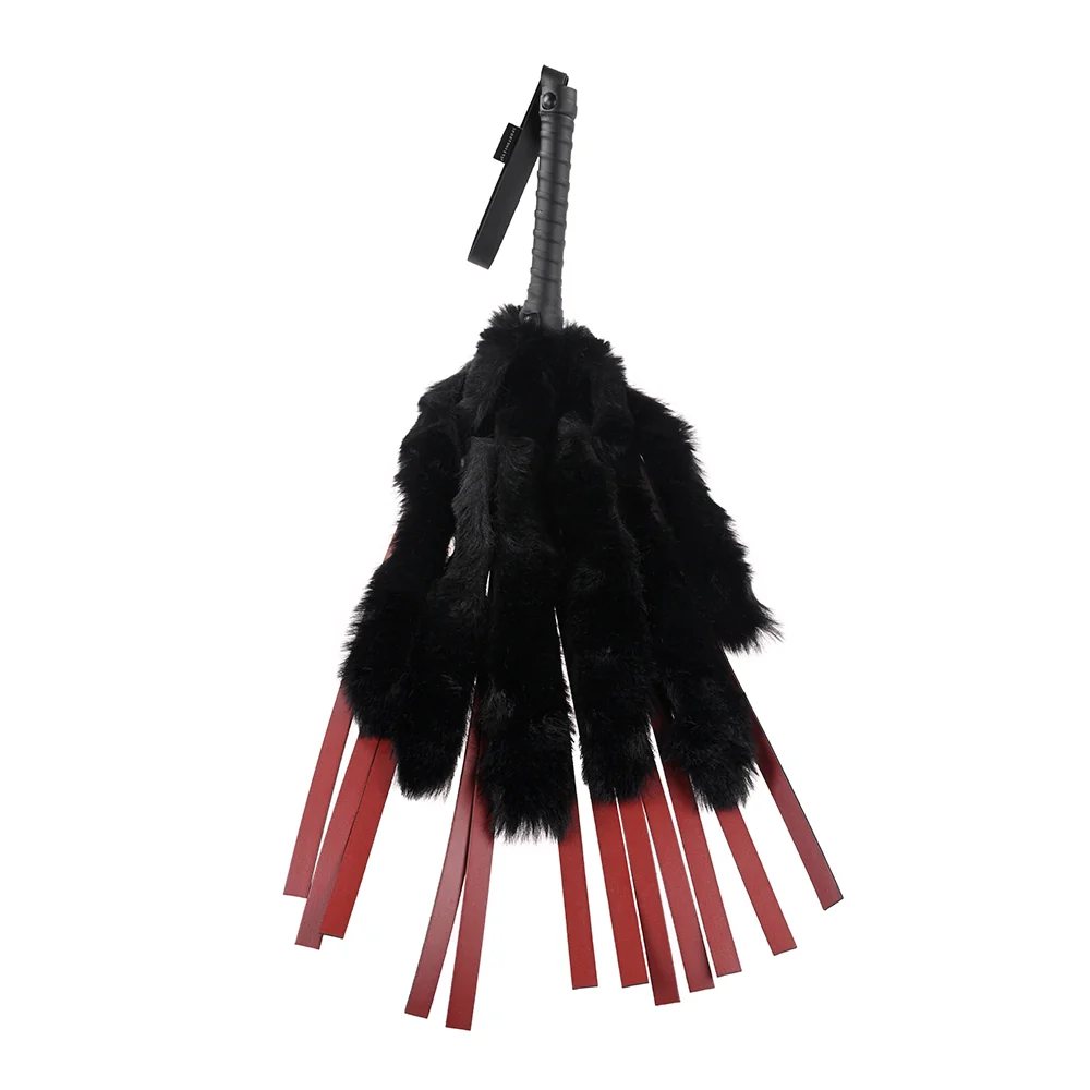 Sportsheets Saffron Faux Fur Flogger with Faux Leather Strands - Image 7