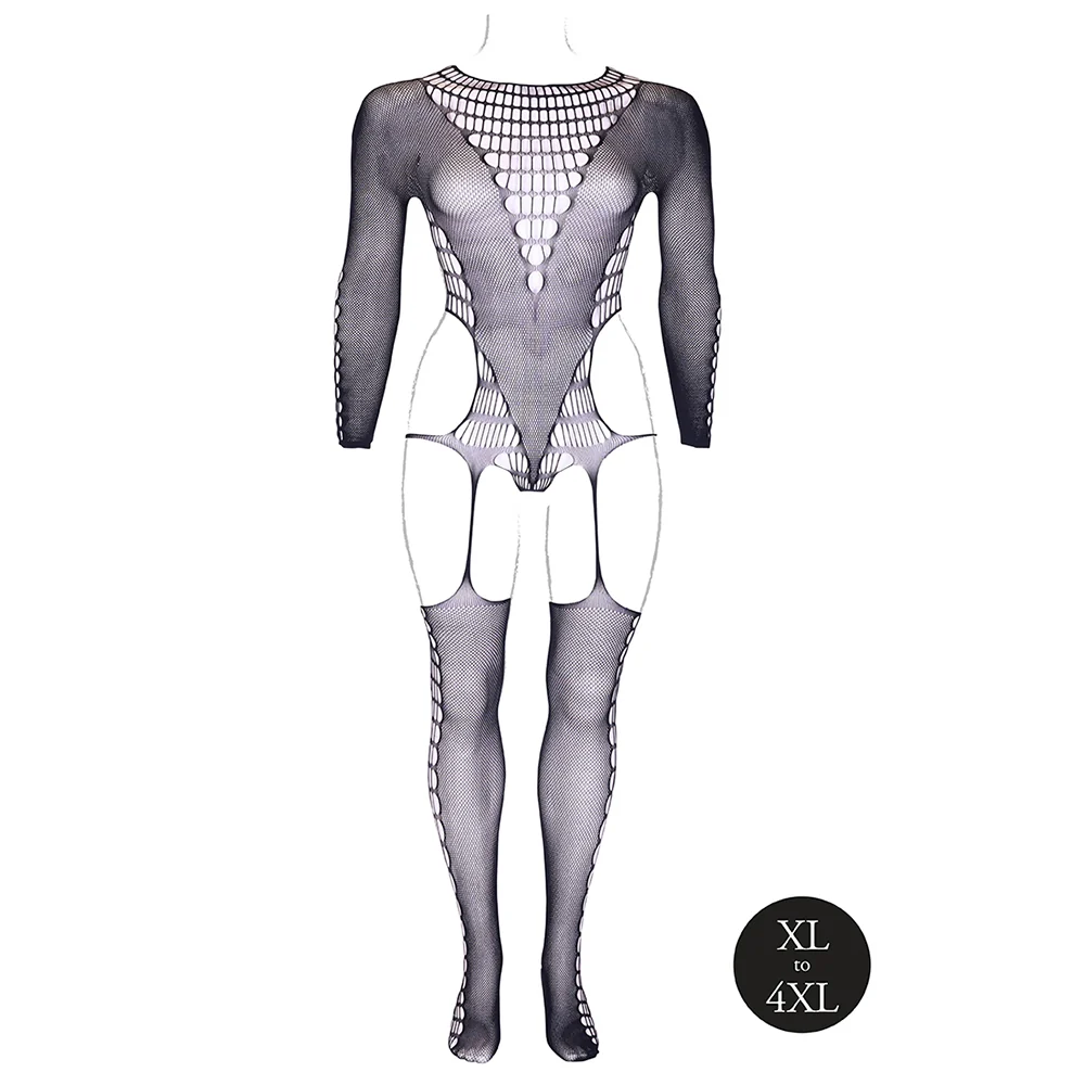 Le Desir Shade Kalyke XXIII Bodystocking with Turtleneck Black Queen Size - Image 7