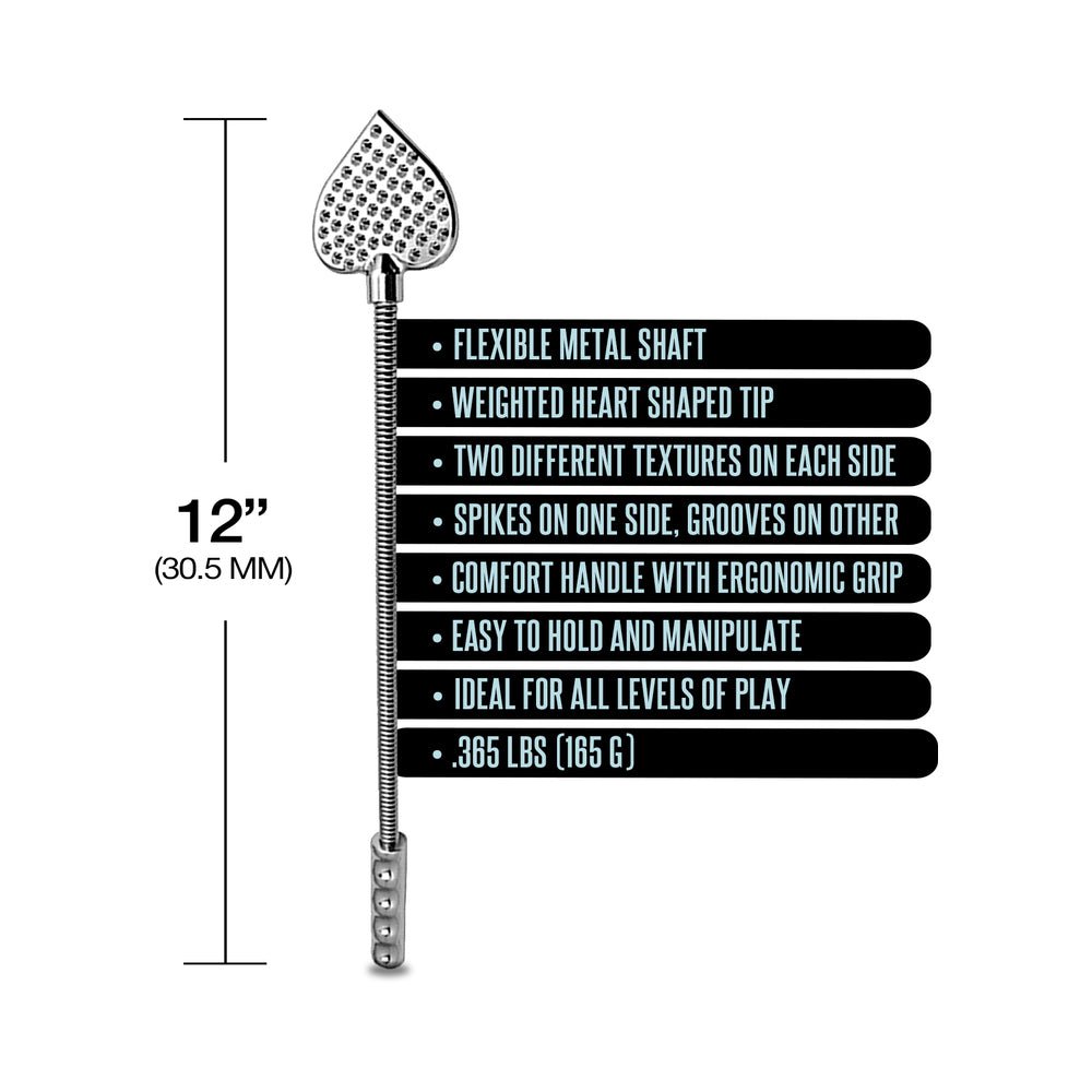 Nixie Metal Riding Crop Flaming Heart - Image 7