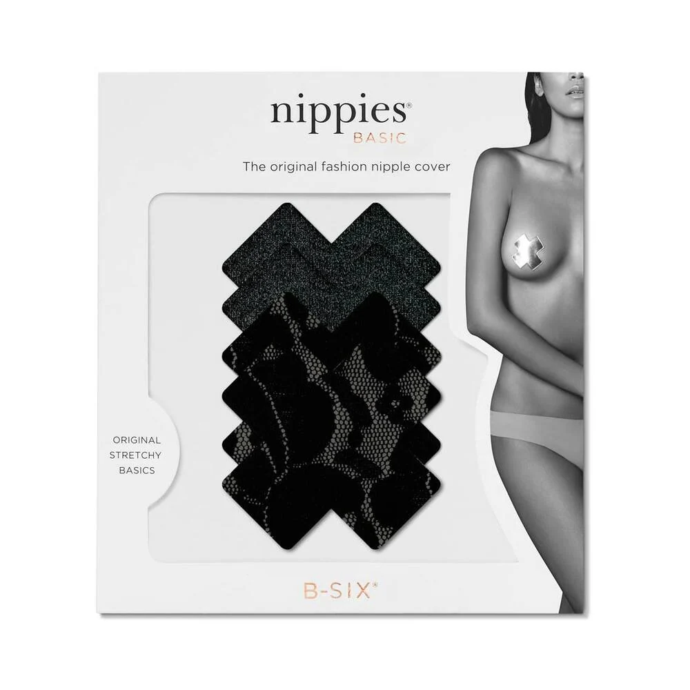 Nippies Basic Black Crosses Pasties Size B - Image 2