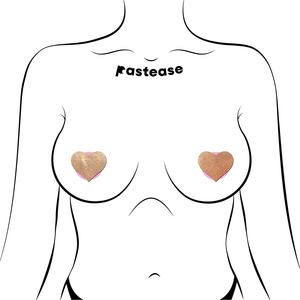 Pastease Petites Liquid Hearts Pasties Rose Gold 2-Pack - Image 2