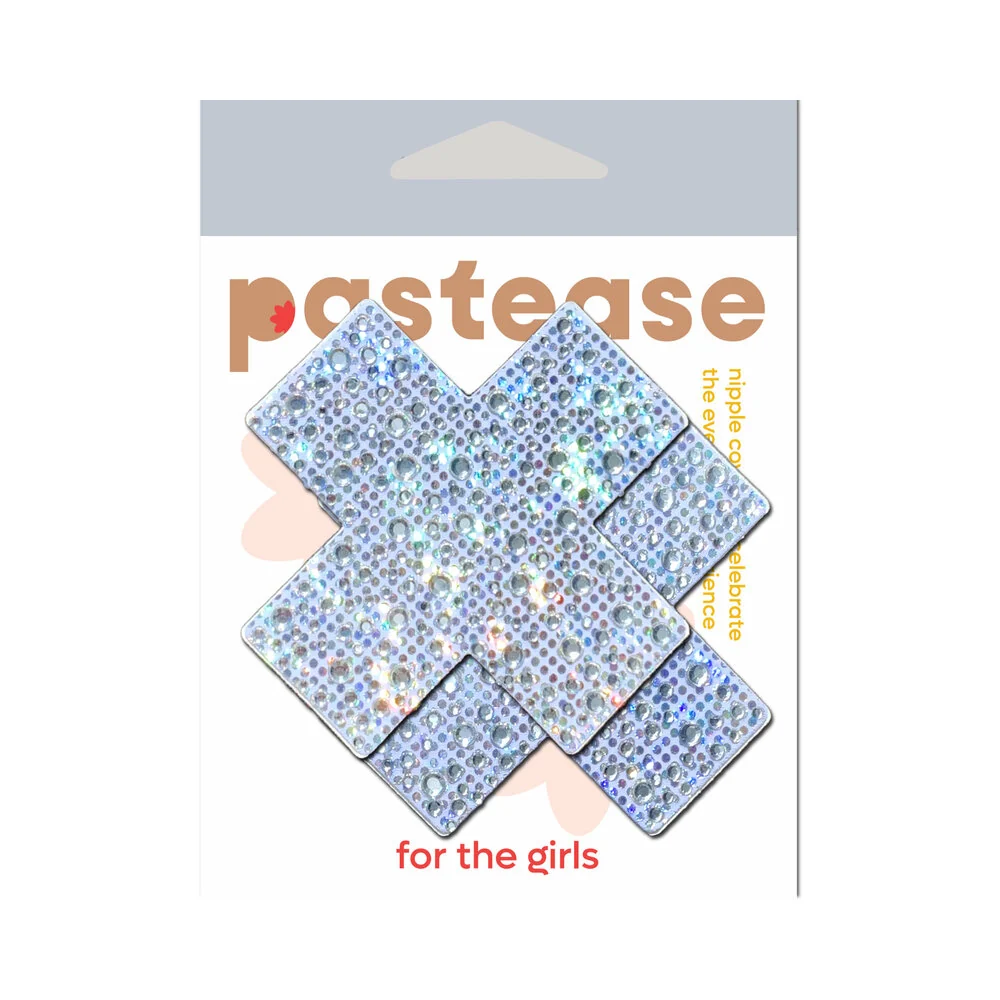 Pastease Crystal Sparkling Crosses Pasties Silver - Image 4