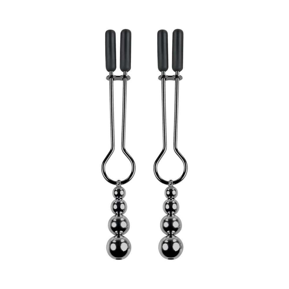 Selopa Beaded Nipple Clamps Stainless Steel Black Chrome - Image 8