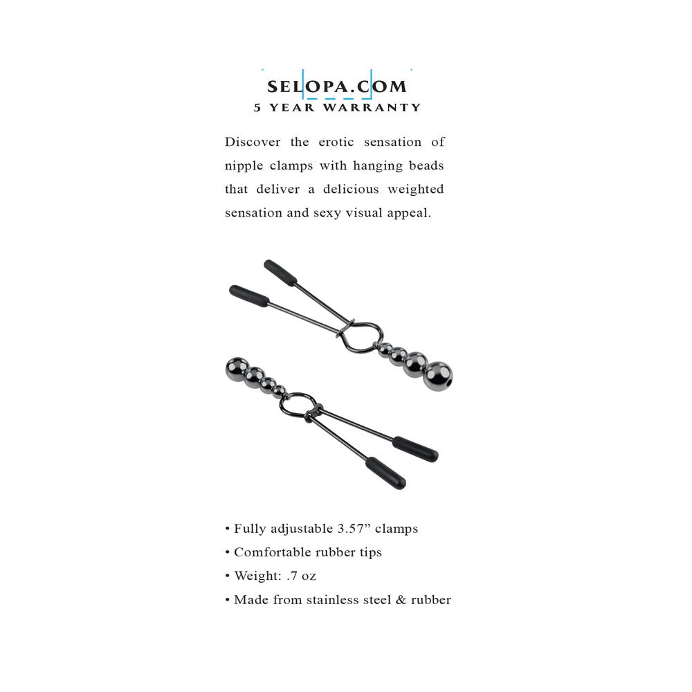 Selopa Beaded Nipple Clamps Stainless Steel Black Chrome - Image 12