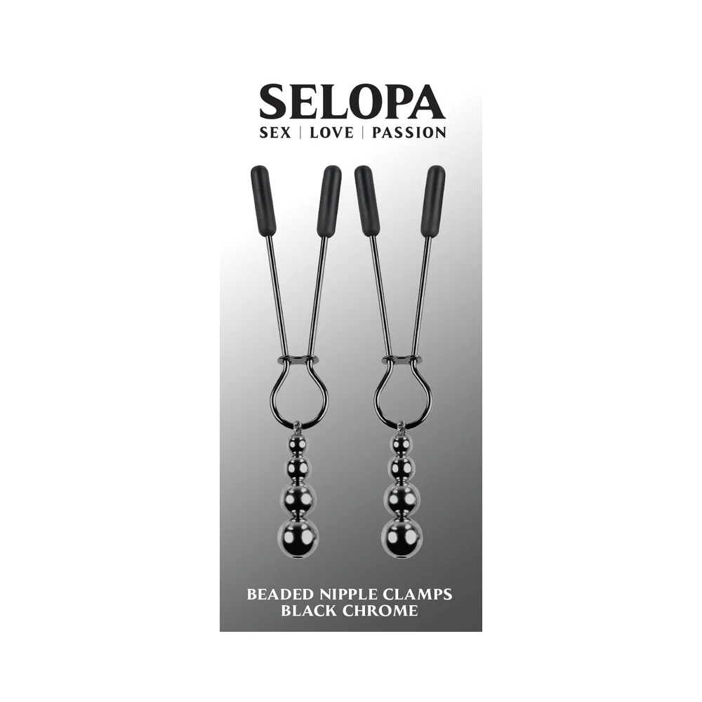 Selopa Beaded Nipple Clamps Stainless Steel Black Chrome - Image 13