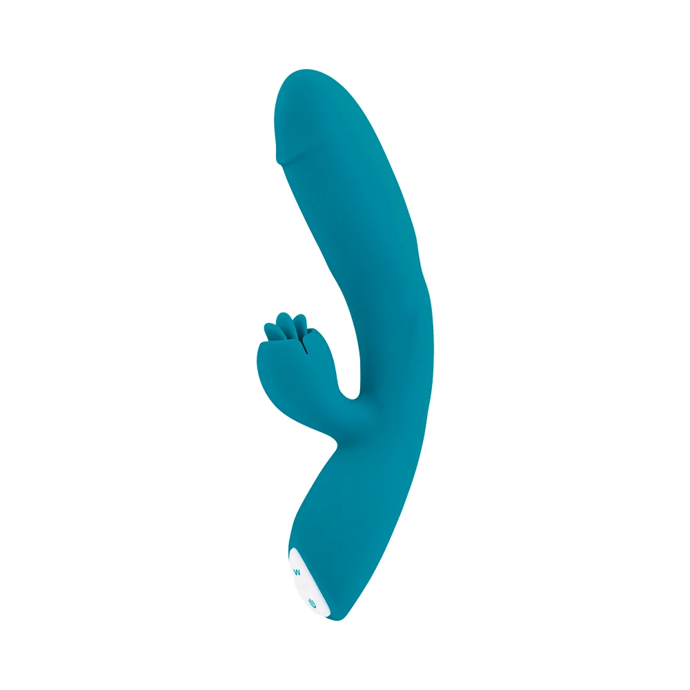 Evolved Fierce Flicker Rechargeable Dual Stim Vibe Silicone Teal - Image 12