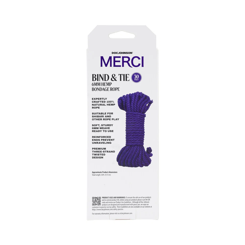 Merci Bind & Tie 6mm Hemp Bondage Rope 30 '' Violet - Image 4
