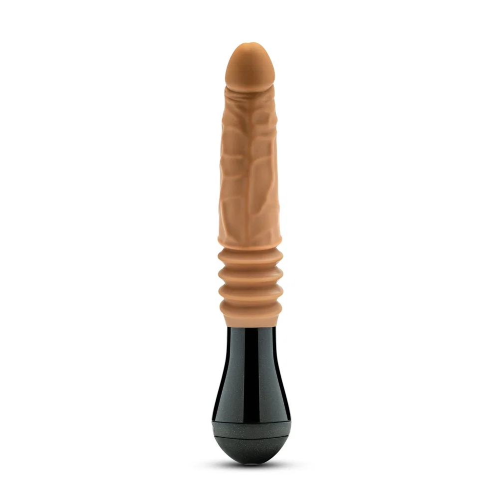 Dr. Skin Silicone Dr. Arthur Thrusting Gyrating Vibrating Dildo Tan - Image 4