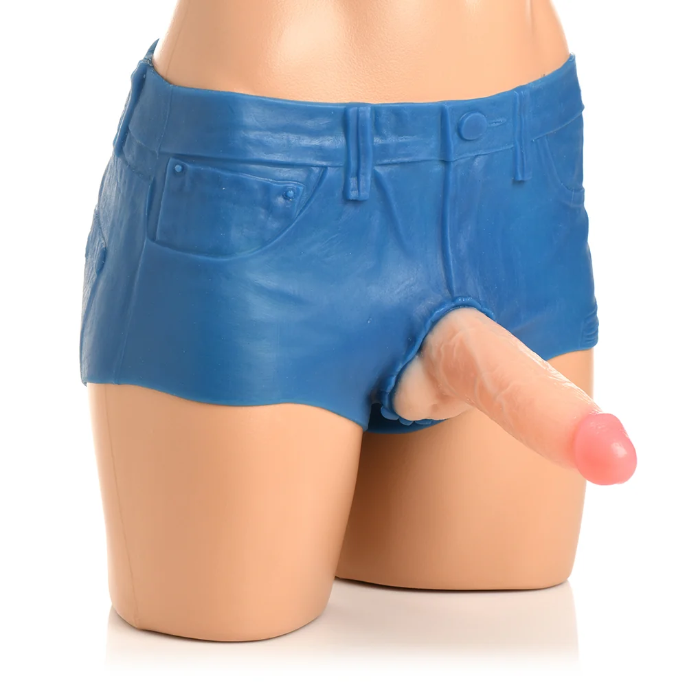 Strap U Booty Shorts Dildo Silicone Strap-On Harness 6 in. Large - Image 6