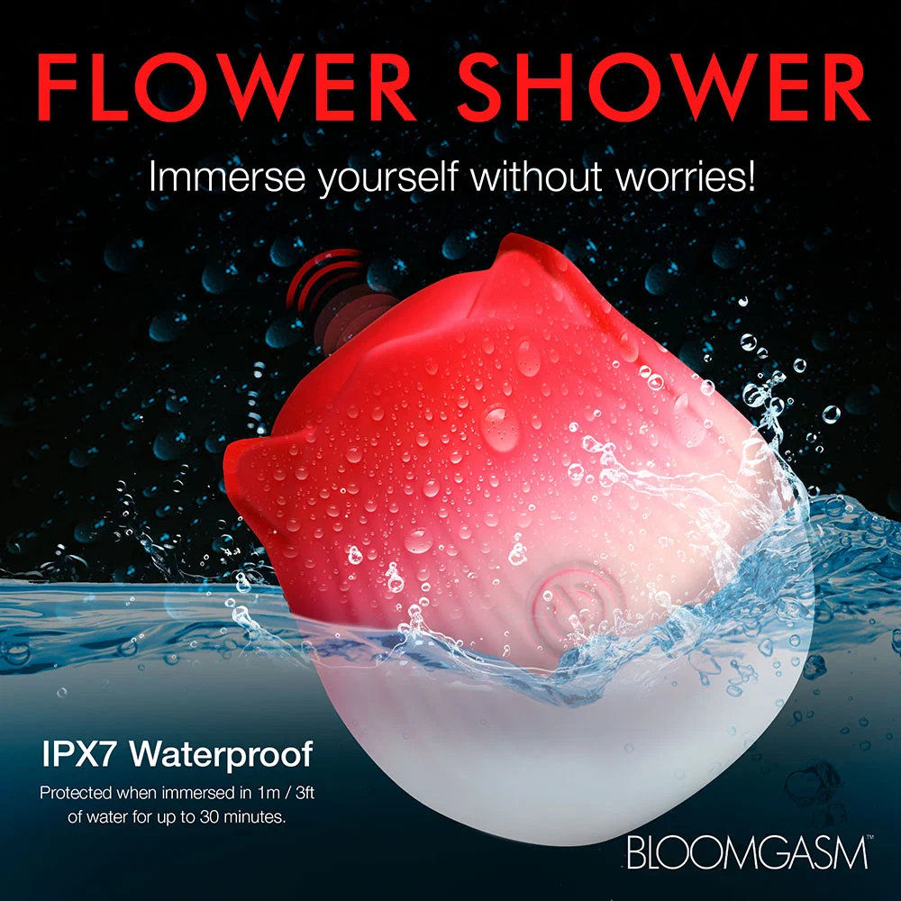Bloomgasm Pulsing Petals Throbbing Rose Stimulator Red - Image 5