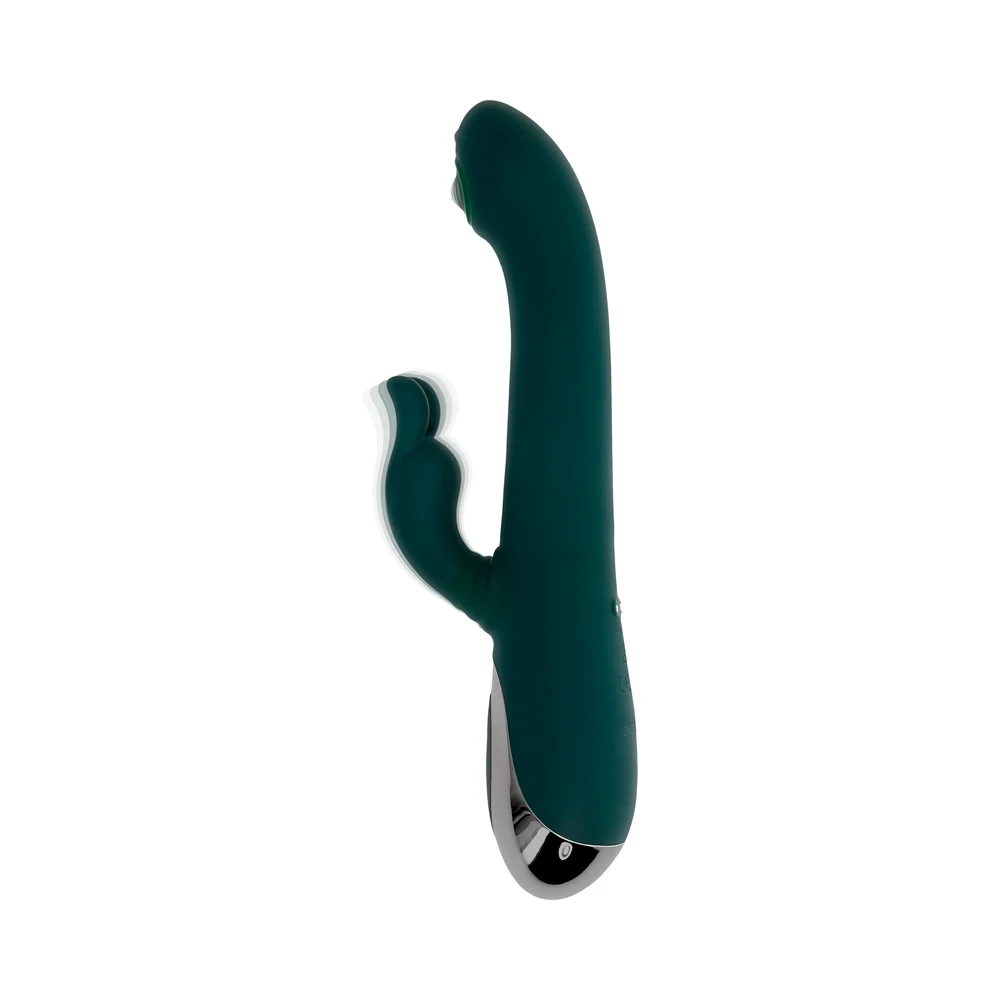 Evolved Rabbit Tap Tap Rechargeable Vibrating Dual Stimulator Silicone Green - Image 10