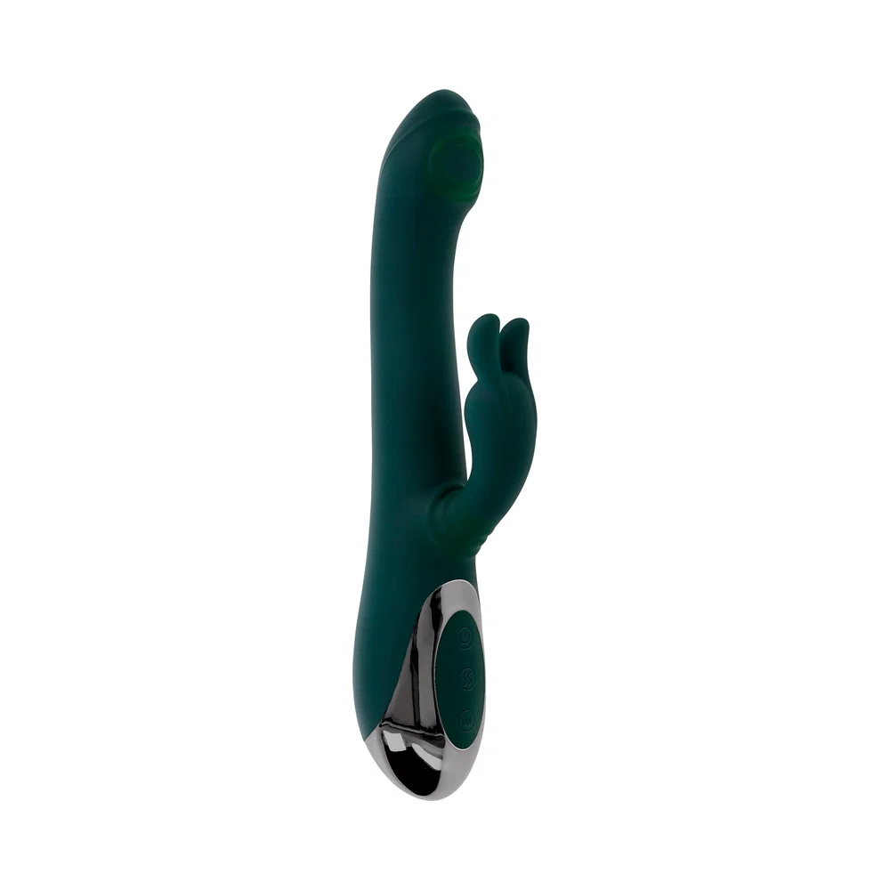 Evolved Rabbit Tap Tap Rechargeable Vibrating Dual Stimulator Silicone Green - Image 12