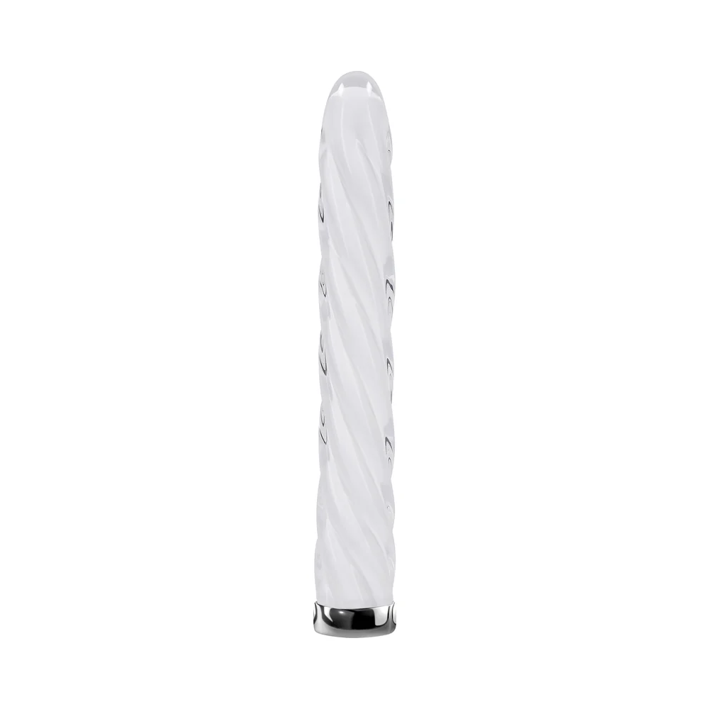 Playboy In A Twist Rechargeable Glass Vibrator White - Image 11