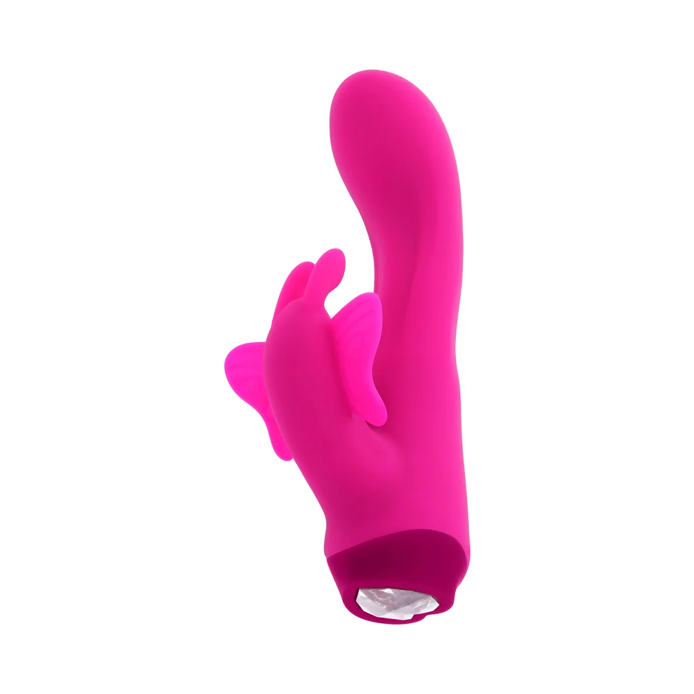 Selopa Butterfly Love Rechargeable Vibrating Dual Stimulator Silicone Pink - Image 9