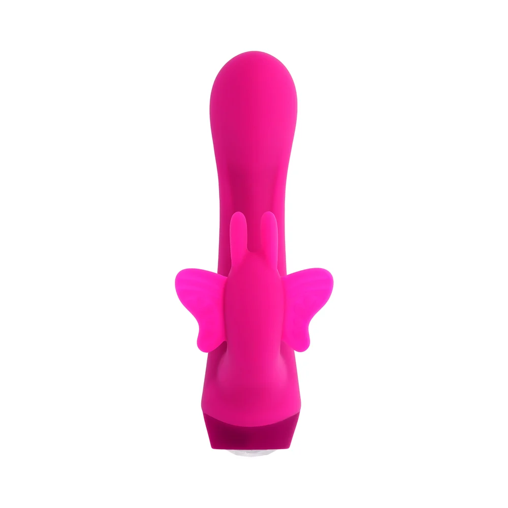 Selopa Butterfly Love Rechargeable Vibrating Dual Stimulator Silicone Pink - Image 11