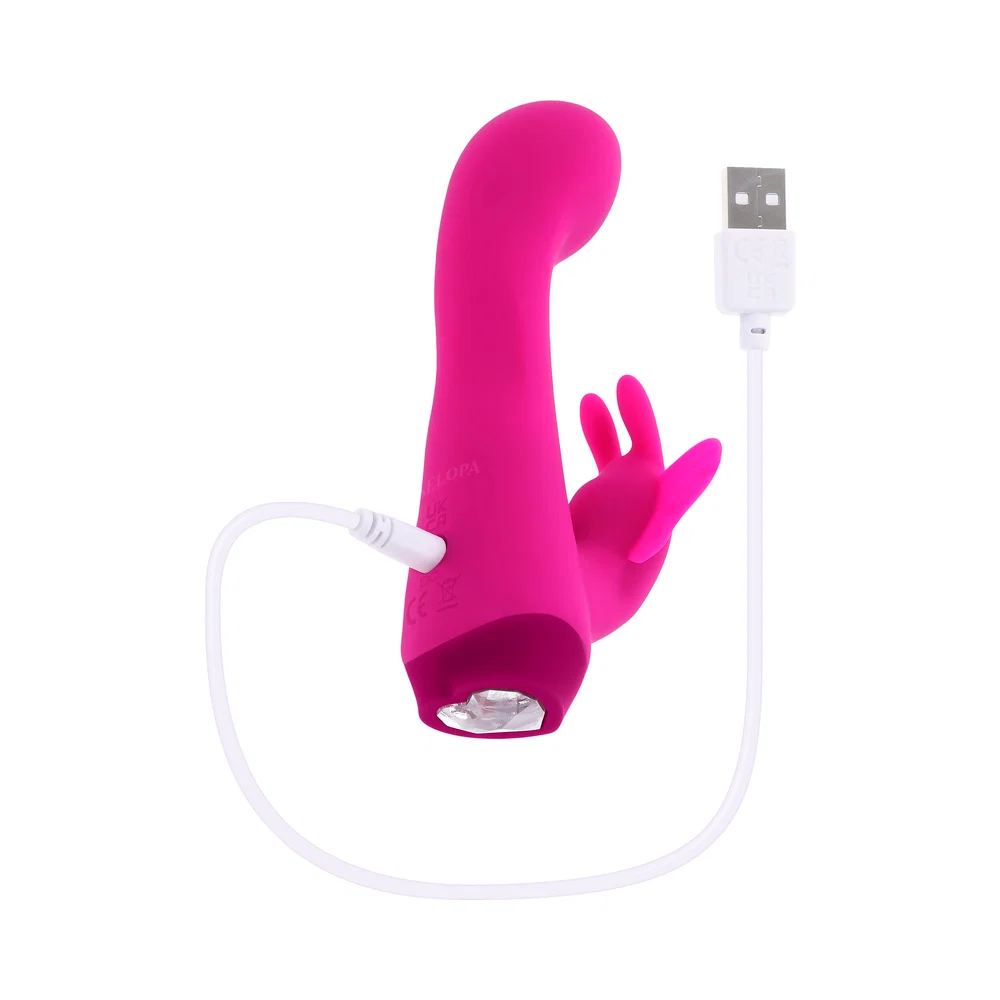 Selopa Butterfly Love Rechargeable Vibrating Dual Stimulator Silicone Pink - Image 12