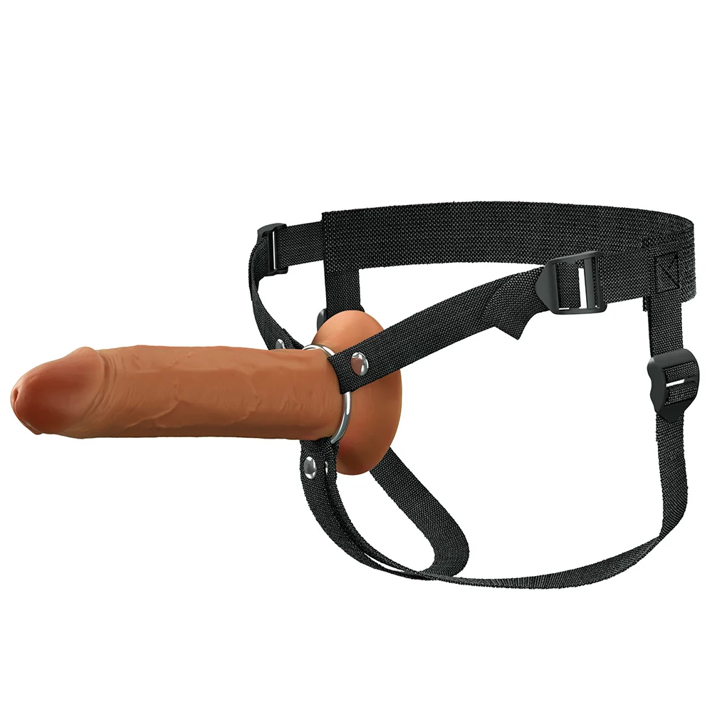 Fantasy X-Tensions Elite Hollow Silicone Strap-On 8 in. Brown - Image 3