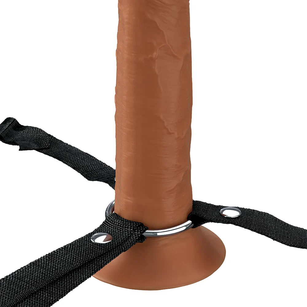 Fantasy X-Tensions Elite Hollow Silicone Strap-On 8 in. Brown - Image 6