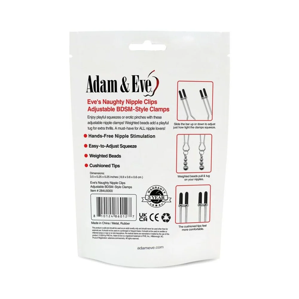 Adam & Eve Eve''s Naughty Nipple Clips (Bag Packaging) - Image 11