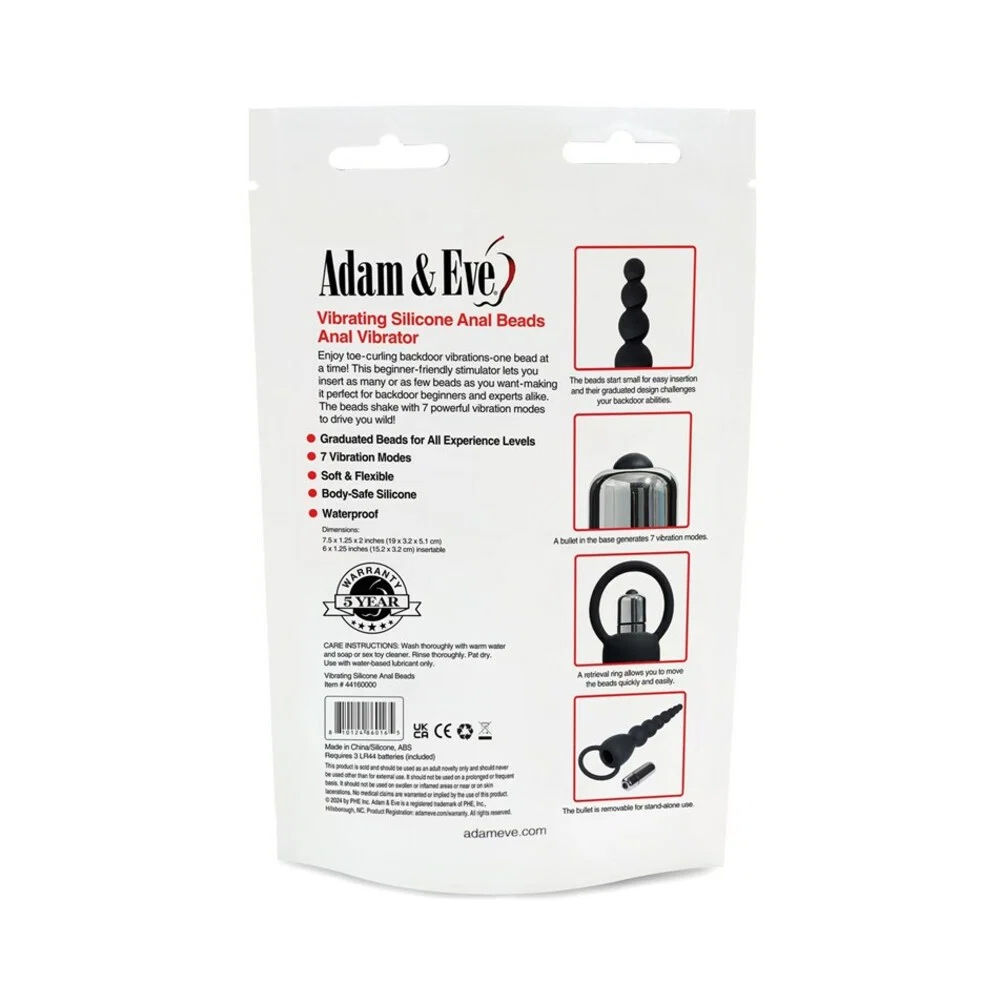 Adam & Eve Vibrating Silicone Anal Beads (Bag Packaging) - Image 13